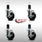 Service Caster 4'' SS Soft Rubber Swivel 1-5/8'' Expanding Stem Caster Set with Brake, 4PK SCC-SSEX20S414-SRS-TLB-158-4 - alternate 4